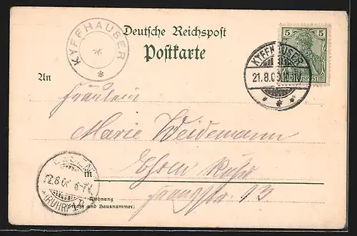 Künstler-AK Kyffhäuser, Blick auf das Denkmal