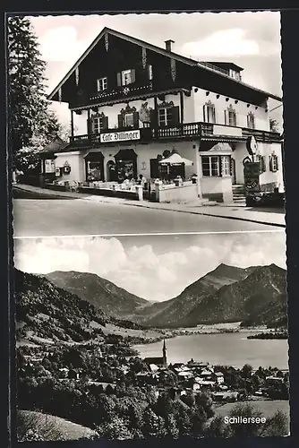 AK Schliersee, Konditorei Cafe Dillinger, Teilansicht