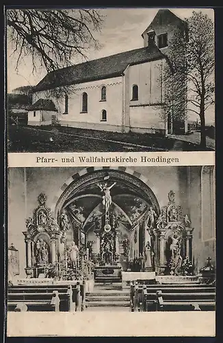 AK Hondingen, Pfarr- & Wallfahrtskirche, Innenansicht