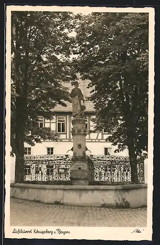 AK Königsberg i. Bayern, Regiomontanusbrunnen auf dem Marktplatz