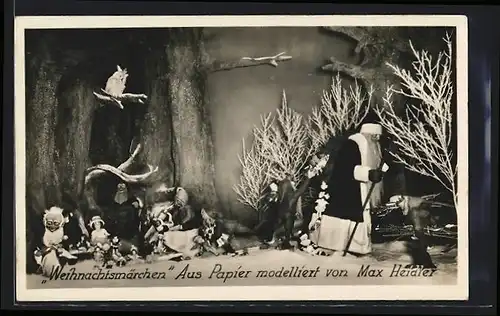 AK Neustadt b. Coburg, Spielzeug-Ausstellung 1930, Weihnachtsmärchen aus Papier modelliert v. Max Heidler