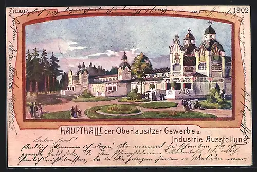 AK Zittau, Oberlausitzer Gewerbe- u. Industrie-Ausstellung 1902, Haupthalle