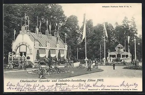 AK Zittau, Oberlausitzer Gewerbe-und Industrie-Ausstellung 1902, Bindehalle