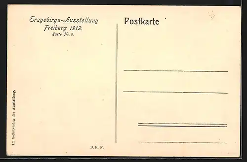 AK Freiberg, Blick über die Erzgebirgs-Ausstellung 1912