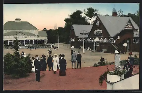 AK Freiberg, Erzgebirgs-Ausstellung 1912, Karte Nr. 1, Ausstellungsgelände mit Hauptwirtschaft