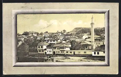 AK Sarajevo, Ortsansicht mit Minarett