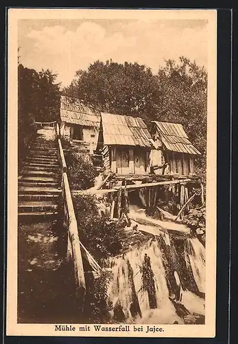 AK Jajce, Mühle mit Wasserfall
