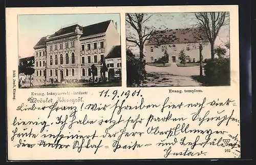 AK Köszeg, Evang. templom, Evang. leánynevelö-intézet