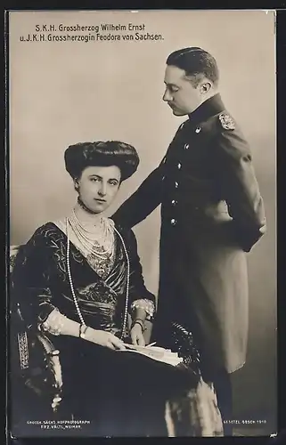 AK Grossherzog Wilhelm Ernst und Grossherzogin Feodora von Sachsen