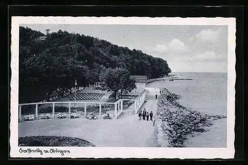 AK Sassnitz a. Rügen, Strand mit Anlagen