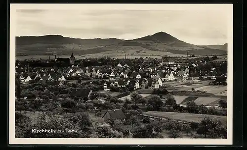 AK Kirchheim u. Teck, Ortsansicht aus der Vogelschau