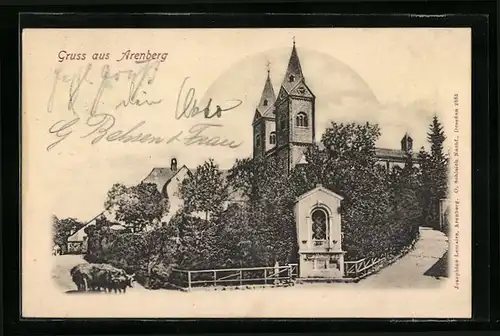 AK Arenberg, Ortspartie mit Kirche