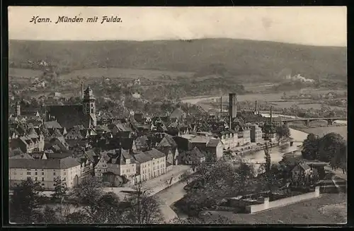 AK Hann. Münden, Ortsansicht mit Fulda