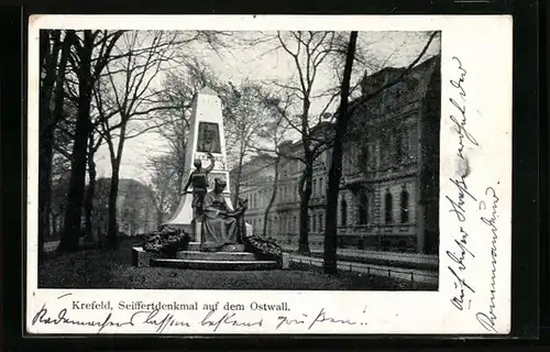 AK Krefeld, Seiffertdenkmal auf dem Ostwall