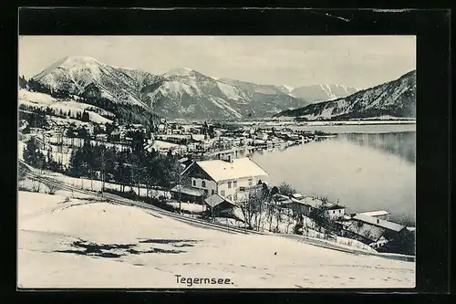 AK Tegernsee, Ortsansicht aus der Vogelschau