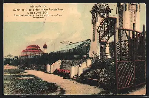 AK Düsseldorf, Intern. Kunst- und Grosse Gartenbau-Ausstellung 1904, Collectiv-Ausstellung des Gärtnervereins Flora