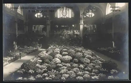 AK Berlin, Grosse Internationale Gartenbau-Ausstellung 1909, Azaleen-Parterre