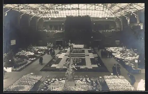 AK Berlin, Grosse Internationale Gartenbau-Ausstellung 1909, Hyacinthen-Beete