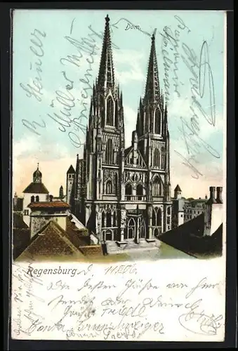 AK Regensburg, Dom im Stadtbild