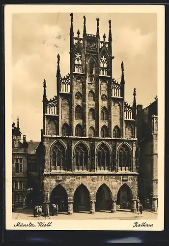 AK Münster /Westf., Rathaus im gotischen Stil
