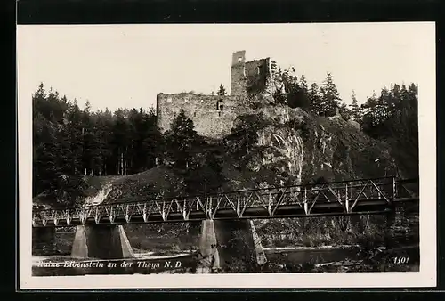 AK Eibenstein a. d. Thaya, Blick auf die Ruine