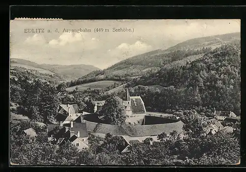 AK Edlitz a. d. Aspangbahn, Ortsansicht mit Kirche