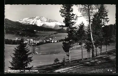 AK Mitterbach, Ortsansicht mit dem Ötscher