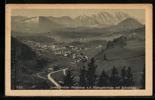 AK Mitterbach a. d. Mariazellerbahn, Totalansicht mit Zellerhütte