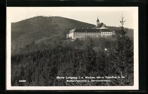 AK Maria Langegg i. d. Wachau, Wallfahrtskirche und Servitenkloster