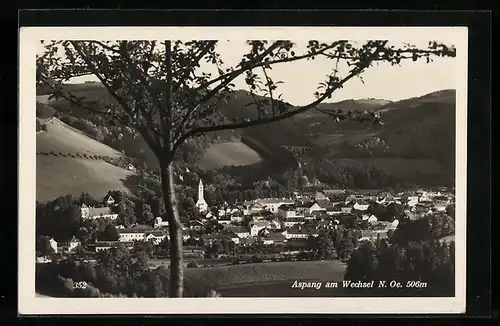 AK Aspang am Wechsel, Ortsansicht mit Kirche