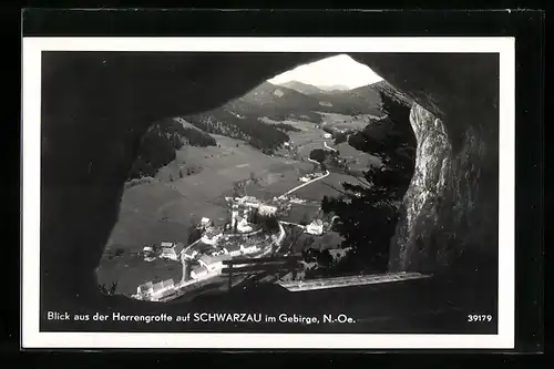 AK Schwarzau im Gebirge, Ortsansicht aus der Herrengrotte