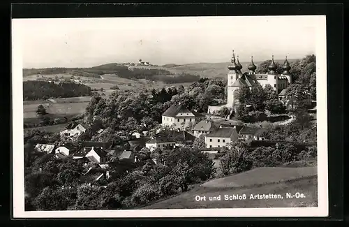 AK Artstetten, Ortsansicht mit Schloss