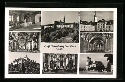 AK Altenburg bei Horn, Krypta, Bibliothek, Kaiserstiege