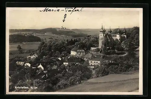 Foto-AK Artstetten, Blick zum Ort