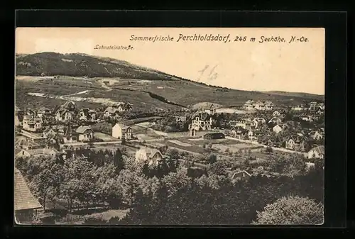 AK Perchtoldsdorf, Ortsansicht mit Lohnsteinstrasse aus der Vogelschau