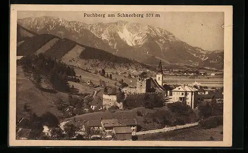 AK Puchberg am Schneeberg, Ortspartie mit Kirche