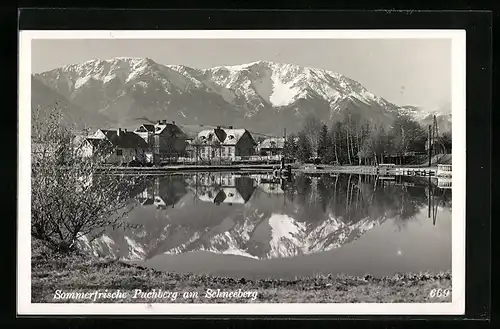 AK Puchberg am Schneeberg, Ortsansicht mit Seepartie