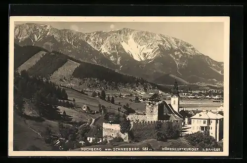 AK Puchberg am Schneeberg, Ortsansicht mit Schneeberg