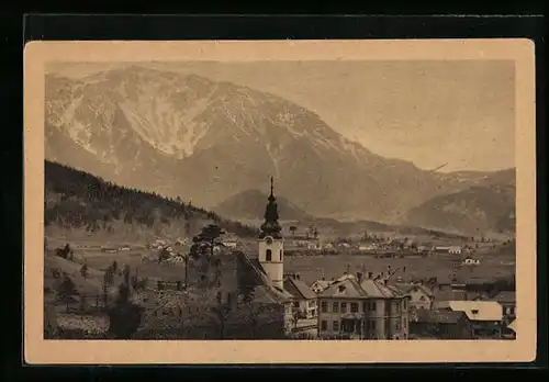 AK Puchberg am Schneeberg, Ortsansicht mit Bergpanorama