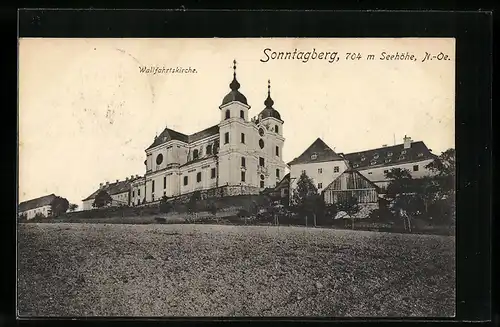 AK Sonntagberg, Blick zur Wallfahrtskirche