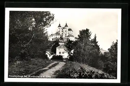 AK Sonntagsberg bei Waidhofen, Blick zur Wallfahrtskirche