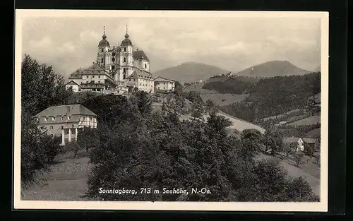 AK Sonntagberg, Blick zur Wallfahrtskirche