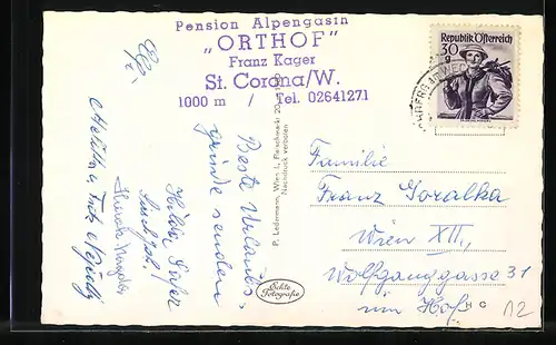 AK St. Corona am Wechsel, Pension Alpengasthof Orthof Franz Kager