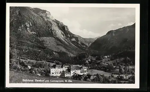 AK Lunzersee, Schloss Seehof, Bergpanorama