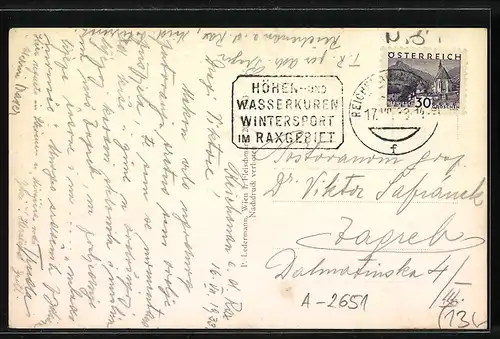 AK Reichenau, Ortsansicht mit Bergpanorama