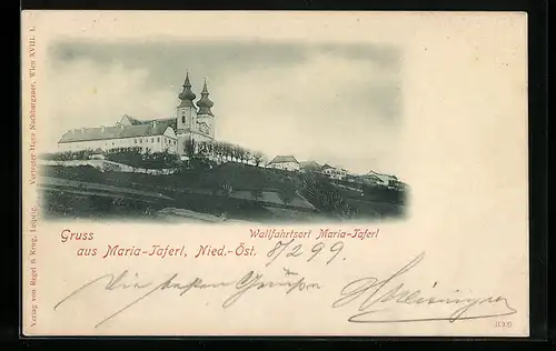 AK Maria-Taferl, Ortsansicht mit Kirche