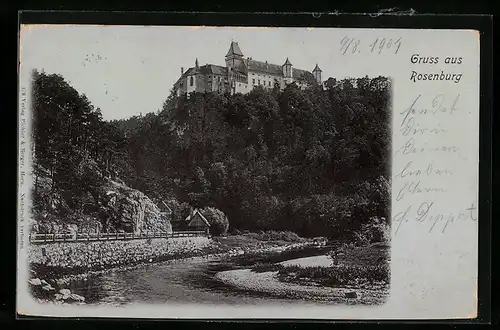 AK Rosenburg, Blick auf die Burg