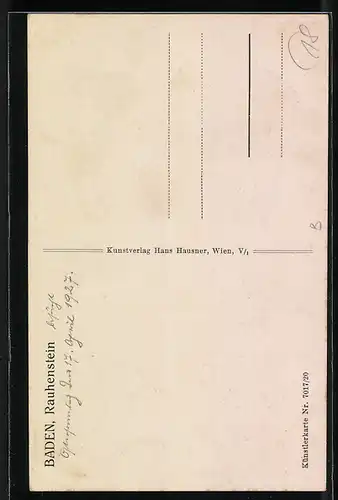 AK Baden, Blick auf Burg Rauhenstein