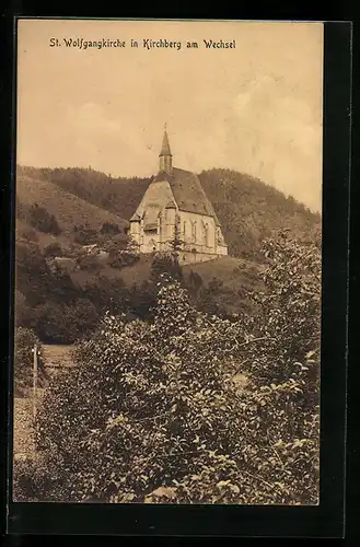 AK Kirchberg am Wechsel, Blick auf St. Wolfgangkirche