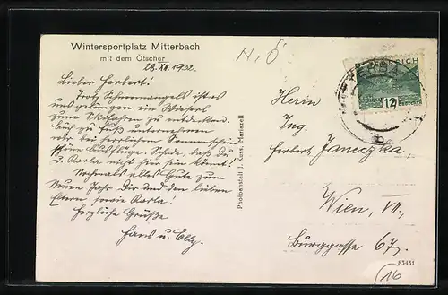 AK Mitterbach, Ortsansicht mit Ötscher